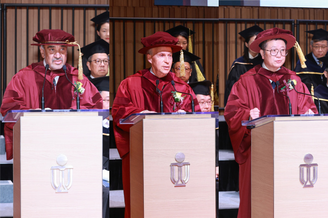 (From left) Prof. Pradeep K. Khosla, Prof. Roger David Kornberg, and Mr. Liu Cixin.