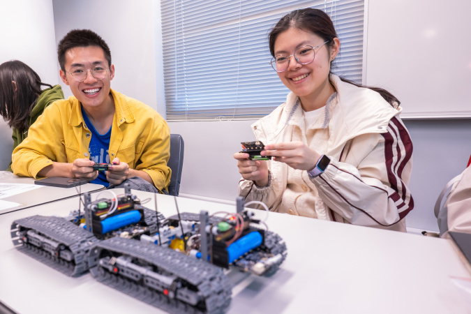 Students from HKUST (GZ) testing their magnetic tank
