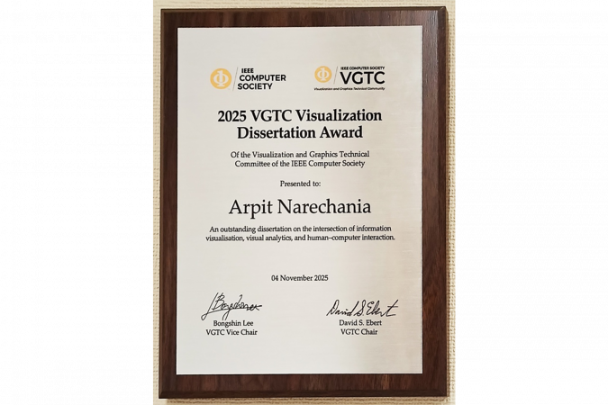 Certificate of the IEEE VGTC Visualization Dissertation Award