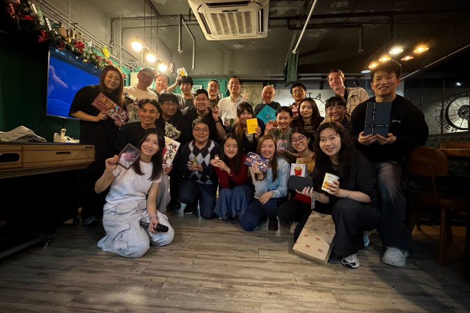Prof. Terence Wong (front row, fifth right) and team members in his medtech start-up company, PhoMedics Limited.