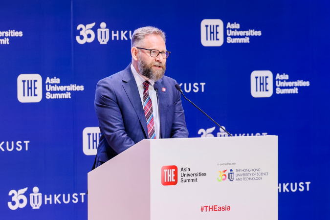 Phil Baty reaffirms THE’s enduring partnership of trust with HKUST and celebrates Asia’s rising global influence in his remarks.
