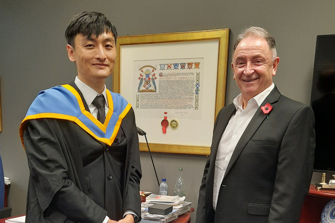 Binnie and Prof. Sir Jim McDonald, Principal and Vice-Chancellor of the University of Strathclyde