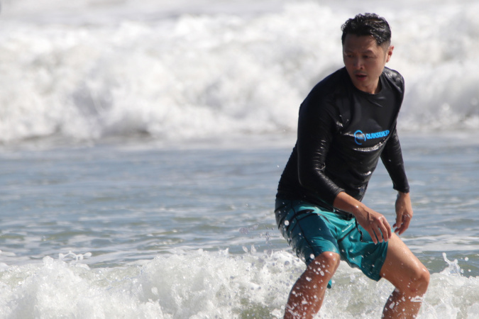 When he needs some downtime from his hectic schedule as a teacher, researcher and entrepreneur, Sai-Kit enjoys surfing, a skill he picked up in California.