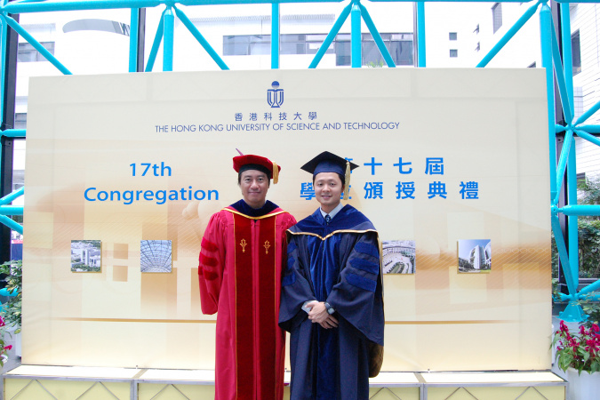 Sai-Kit and his PhD supervisor (left) Prof. TANG Chi-Keung, Professor of the Department of Computer Science and Engineering.