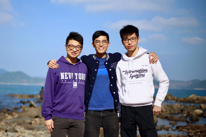 Kadoorie Hill Knights – Fong Ho-Ming (center) says he and his teammates are confident of bringing their innovative solution beyond Round 2 of the competition.