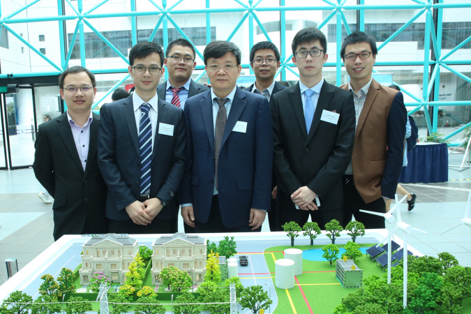 Prof Tianshou Zhao (middle) and his team. 