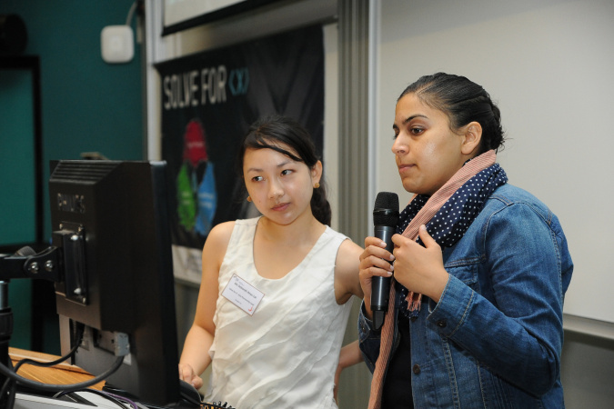 Ms Deborah Anyu Lai (left) and Ms Puneet Ahira, both from Google, are answering the questions raised by the audience.  