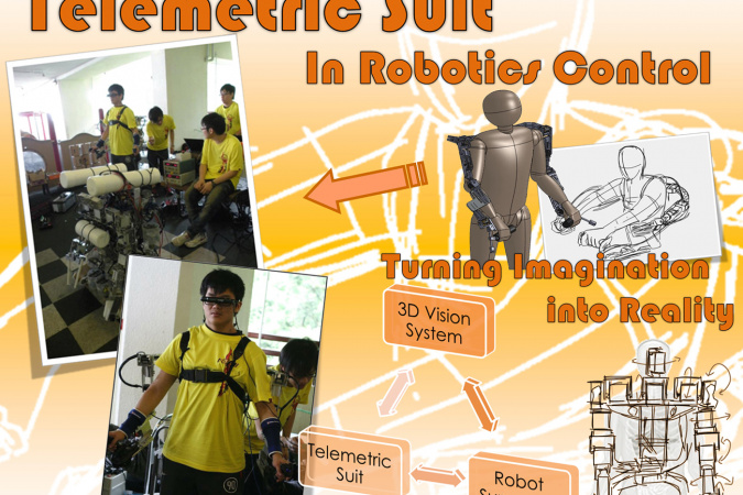 The telemetric suit and 3D goggles provide robot operators with first-hand experience and intuitive control of the robot. 
