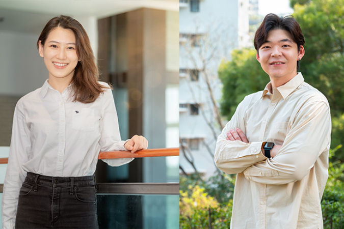 MPhil students of Computer Science and Engineering (from left) Logi LUO and Sehyun CHOI were awarded the 2022/23 Asian Future Leaders Scholarship Program supported by Bai Xian Asia Institute (BXAI).