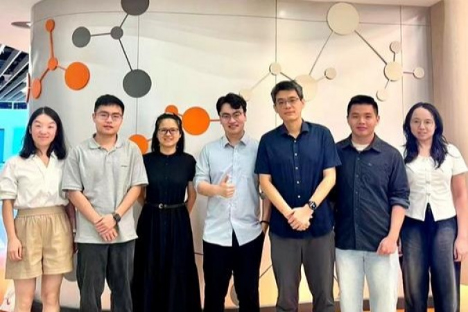 王吉光教授（右三）及其博士生唐吉宏（中）、阮鈺燕（左三）、閆夢麗（左一）、劉然（右二）、黃智（左二）和喬藝萌（右一）。