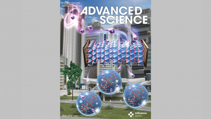 曾超華教授的研究獲選為《先進科學》期刊（2025年6月，第12卷21期）的封底論文。