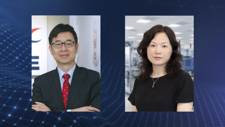 由科大化學及生物工程學系教授邢怡銘教授（左）、綜合系統與設計學部主任、計算機科學及工程學系、電子及計算機工程學系講座教授張黔教授（右）牽頭的項目獲研資局「策略專題研究資助金」計劃撥款，獲批資助額為本地院校最高。