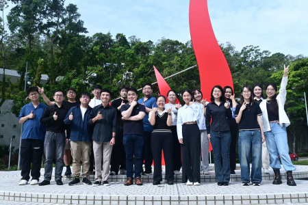 Prof. Terence Wong (front row, fifth left) and students in the Department of Chemical and Biological Engineering