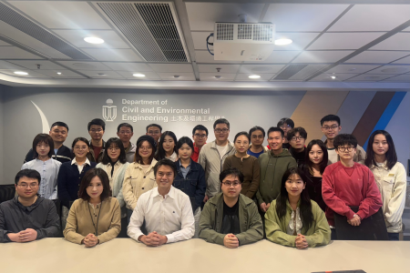 Prof. Dan Tsang (center, front row), corresponding author of the paper, and Dr. Xu Zibo (second right, front row), first author of the paper, and other team members in Prof. Tsang’s research group.